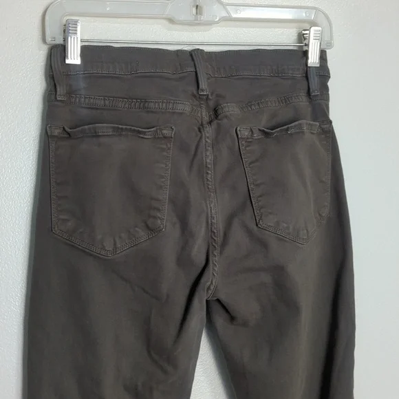 Frame Le High Skinny Deep Moss Green/Brown High Waisted Pant Size 27 - Picture 7 of 8